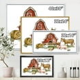 thumbnail image 4 of Designart 'Farm House With Goose Cow Pig Chicken and Haystack' Rustic Framed Canvas Wall Art Print, 4 of 5