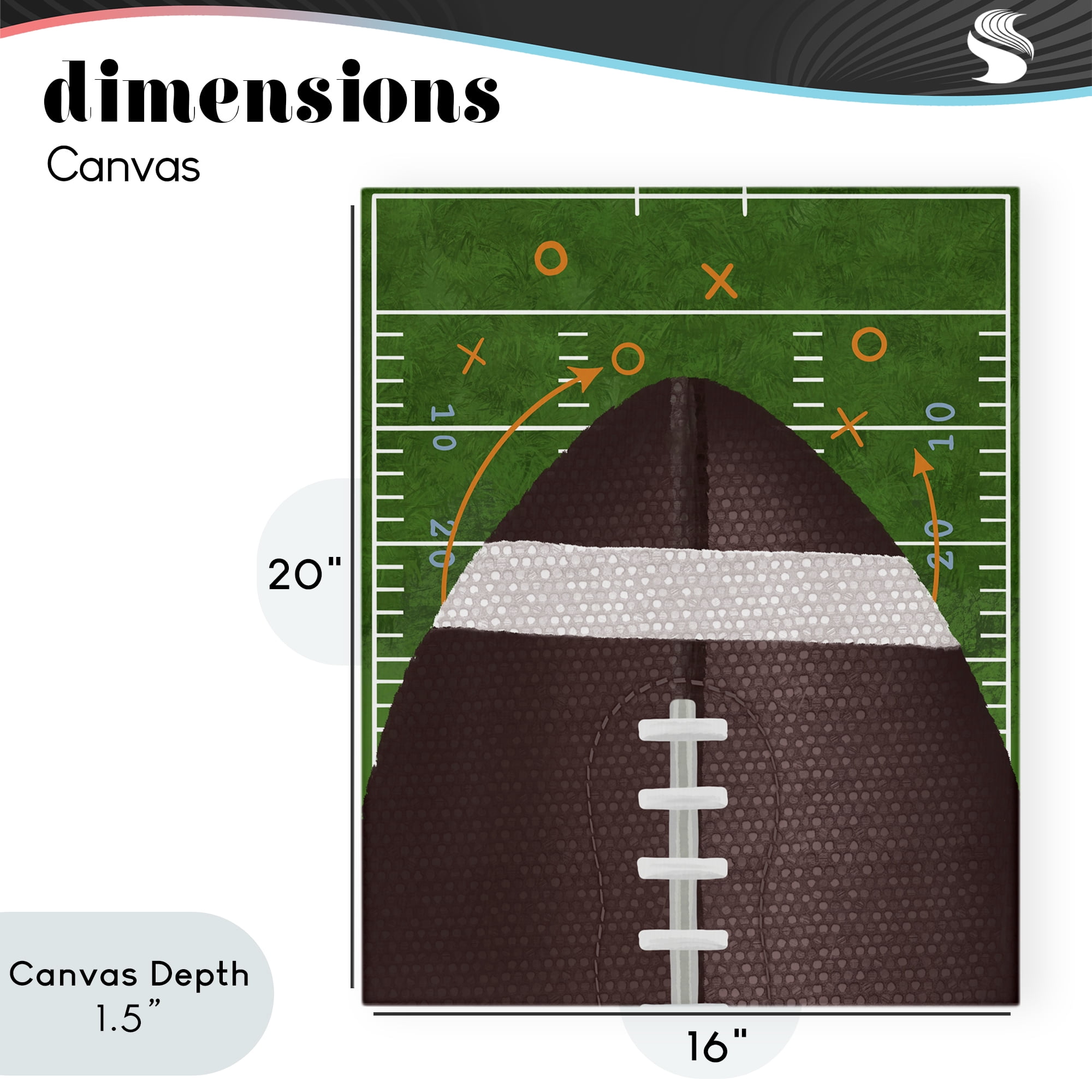 Stupell Industries Football Field Tactics Canvas Wall Art, design by Jennifer Stith