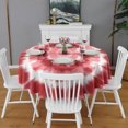 thumbnail image 2 of Red White Tie Dye Mandala Pattern Round Tablecloth 60"x60",Wrinkle Wipeable Table Cloth for Kitchen Dining Room Picnic Patio Party, 2 of 6