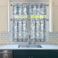 thumbnail image 3 of Kitchen Curtains 36 Inch Short - 3 Panel Set, Shark Whale Dolphin Ocean Theme, Rod Pocket Window Curtain, 100% Polyester for Nautical Farmhouse Kitchen, Easy Wash, 3 of 6