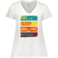 thumbnail image 3 of Inktastic Eat Sleep Mah Jong Repeat Women's Plus Size V-Neck T-Shirt, 3 of 5