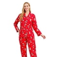 thumbnail image 2 of GLOBAL Womens Flannel Cotton Pajama Set Long PJs Flannel Loungewear Sleepwear,Size S-3XL, 2 of 5