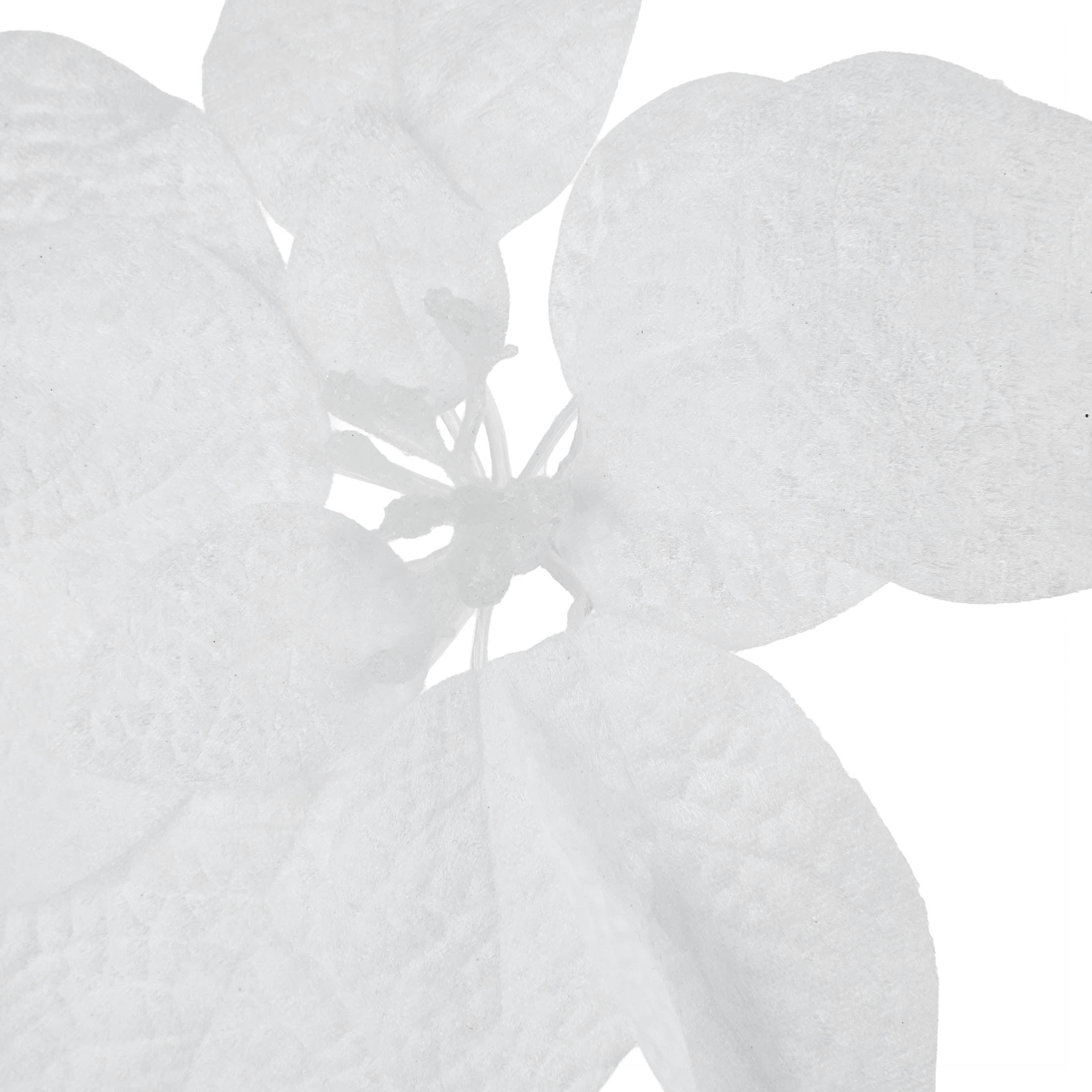 White Poinsettia Christmas Clip Ornament, 10.8", by Holiday Time