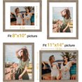 thumbnail image 3 of Vittanly 11x14 Picture Frame, Engineered Wood with Shatter Resistant Plexiglass, Display Pictures 8x10 with Mat or 11x14 without Mat, Photo Frame for Wall Mounting, Grayish Brown, 1 Pack, 3 of 6