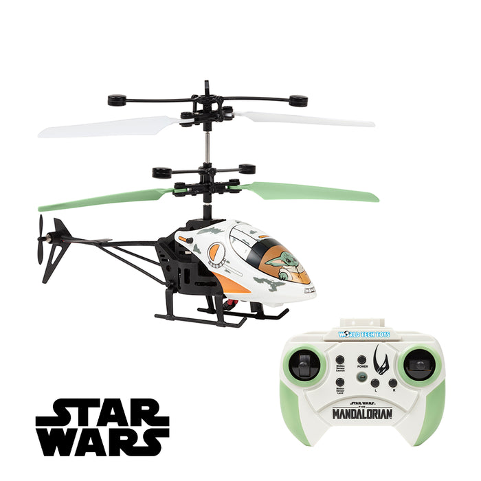 World Tech Toys Star Wars The Mandalorian Licensed Baby Yoda Grogu RC Helicopter, USB Charging, Ages 8 & Above