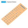 thumbnail image 3 of Uxcell English Keyboard Stickers Keyboard Replacement Cover Style 2, Clear Background Blue Lettering 10pcs, 3 of 5