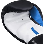 Boxing Gloves Fighting Training Combat Train Workout Sparring Grappling Durable Light Weight Adult Punch Bag Glove Muay Thai Punching Mitts Kickboxing MMA Gloves Men and Women Black White Blue 14oz