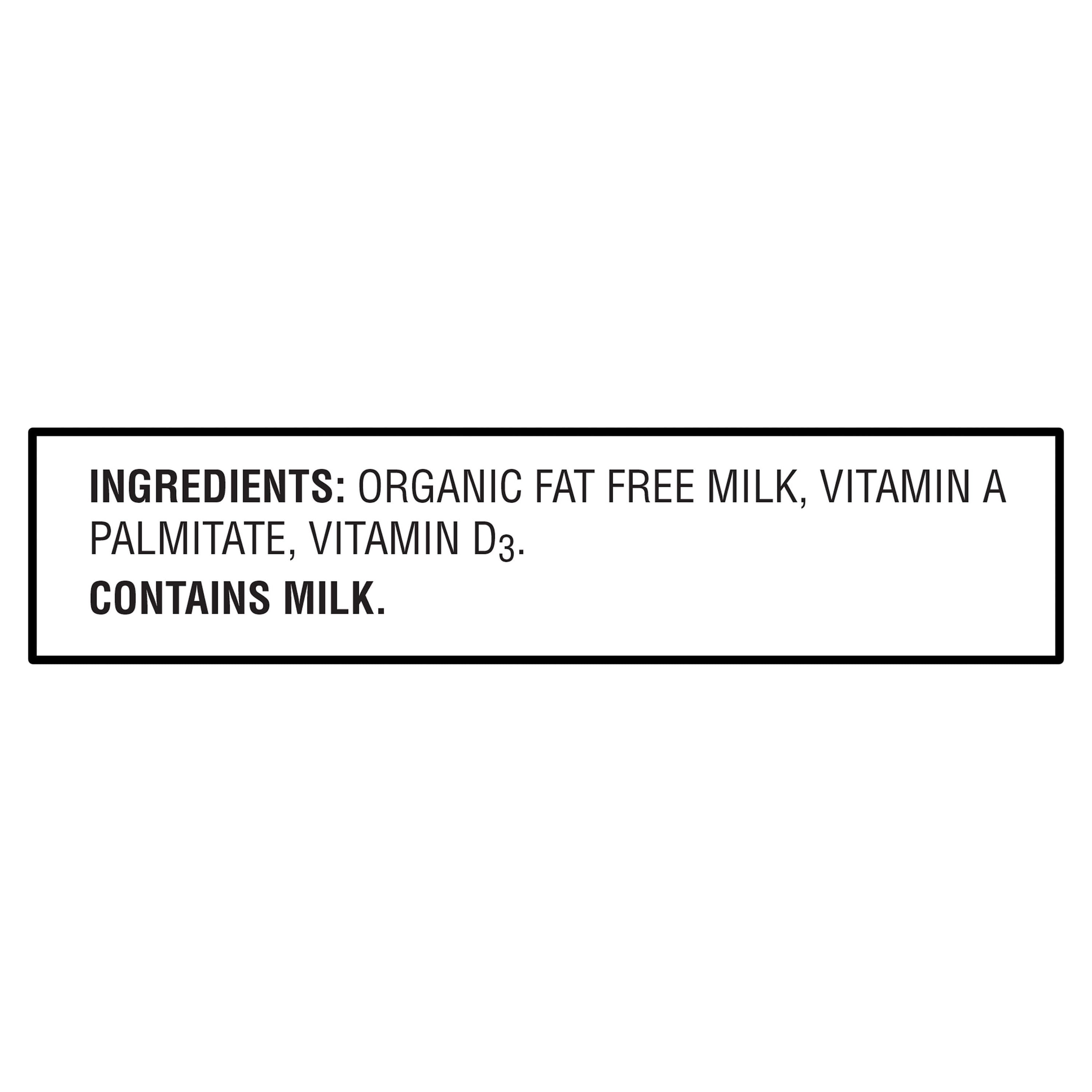 Great Value Organic Skim Fat-Free Milk, Half Gallon, 64 fl oz