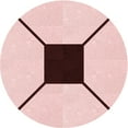 thumbnail image 1 of Ahgly Company Machine Washable Indoor Round Transitional Light Rose Pink Area Rugs, 5' Round, 1 of 7