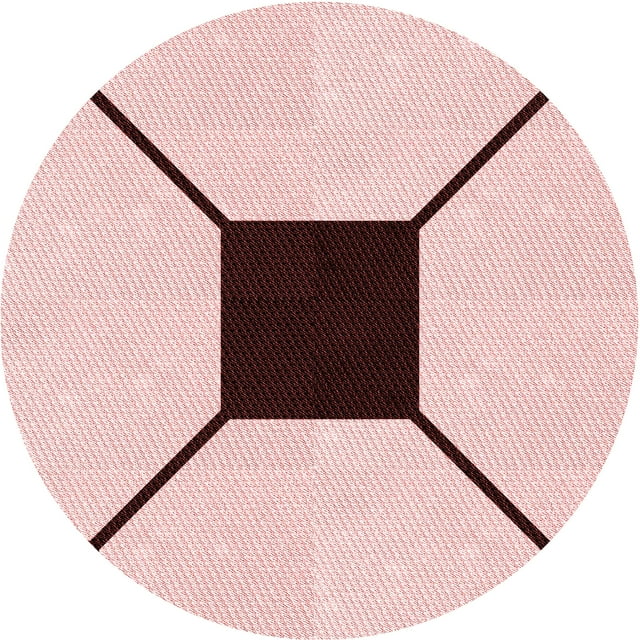 Ahgly Company Machine Washable Indoor Round Transitional Light Rose Pink Area Rugs, 3' Round