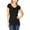Black, variant on Women Casual Solid V-Neck Short Sleeve Basic T-Shirt Top
