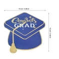 thumbnail image 3 of OULII 10Pcs Happy Graduation Card Graduation Cap Shaped Blue Paper Card, 3 of 4