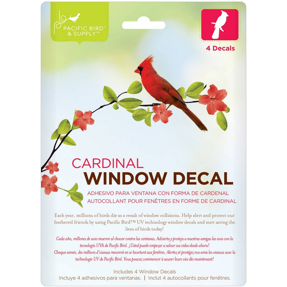 Pacific Bird & Supply PB0047 Cardinal Decal, 4 Count
