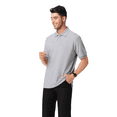 thumbnail image 2 of Zfeel Men's Casual Polo Shirt, 60/40 Cotton/Poly Blend, Short Sleeve Pique Knit with Collar, Granite, 4XL, 2 of 5