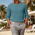 thumbnail image 5 of Guluxicc Men's Cotton Long Sleeve Shirts Breathable Crew Neck Pullover Classic Fit T Shirts Summer Casual Outfits, 5 of 7
