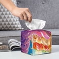 thumbnail image 6 of Sikiie Rainbow Melting Ice Cream Leather Tissue Box Cover Square, tissue box holder - 5.2”x5.2”x5.2”, 6 of 7