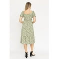 thumbnail image 5 of Paisley Ditsy Floral Square Neck Ruffle Hem Midi Dress | S-3X, 5 of 14