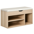 thumbnail image 1 of HOMCOM Shoe Bench Entryway Rack w/ Padded Cushion for Hallway, Natural, 1 of 10