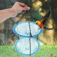 thumbnail image 4 of CATIEBYE Hanging Bird Bath Decorative Tool Flower Shape Blue PP Iron Garden Decor 1Set, 4 of 6