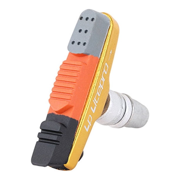 Eigraketly Pastilla de freno para bicicleta Suministros para ciclismo livianos Diseño de drenaje Reducción de fricción delantera Parte de frenado Soporte Ciclismo Oro Eigraketly OD024272-04
