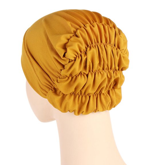 Soft Hijab Islamic Windproof Bonnet Muslim Cap Women Hat Head Wrap Turban YELLOW
