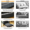 thumbnail image 5 of HNEBC Loveseat Sleeper Sofa, 63" W 81" L Full Size Futon Sofa Bed, 6.3" Thick Upholstery Pull Out Couch, Folding Couch Bed for Small Space, Convertible Floor Couch for Bedroom, Dark Grey, 5 of 8