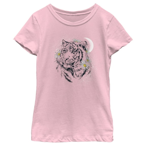 Girl's Lost Gods Tiger Floral Face Graphic T-Shirt