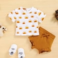 thumbnail image 2 of Babibeauty Baby Girl Summer Clothes Short Sleeve T-Shirt Top+Ruffle Short Pant+Headband Outfits, 2 of 7