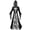 White, variant on Witch Costume Women Hooded Gothic Robe Corset Waist Bell Sleeve Maxi Length Damask Print Vampire Cloak Outfit White