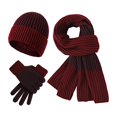 thumbnail image 2 of Unisex Knit Hat Scarf Gloves Set, Wool Blend Three-Piece Winter Accessories for Men and Women, Double-Layer Thermal Cap with Plush Lining, Cold Weather Protection Set for Extreme Winter Conditions A, 2 of 5