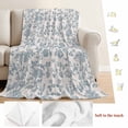 thumbnail image 5 of Farmhouse Flower Blanket Soft Cozy Warm Throw Blanket for Couch, Plush Fuzzy Flannel Fleece Blankets for Sofa, Botanical Vintage Light Blue Leaf Bed Blankets Lightweight Gifts for Women, 40"x50", 5 of 9