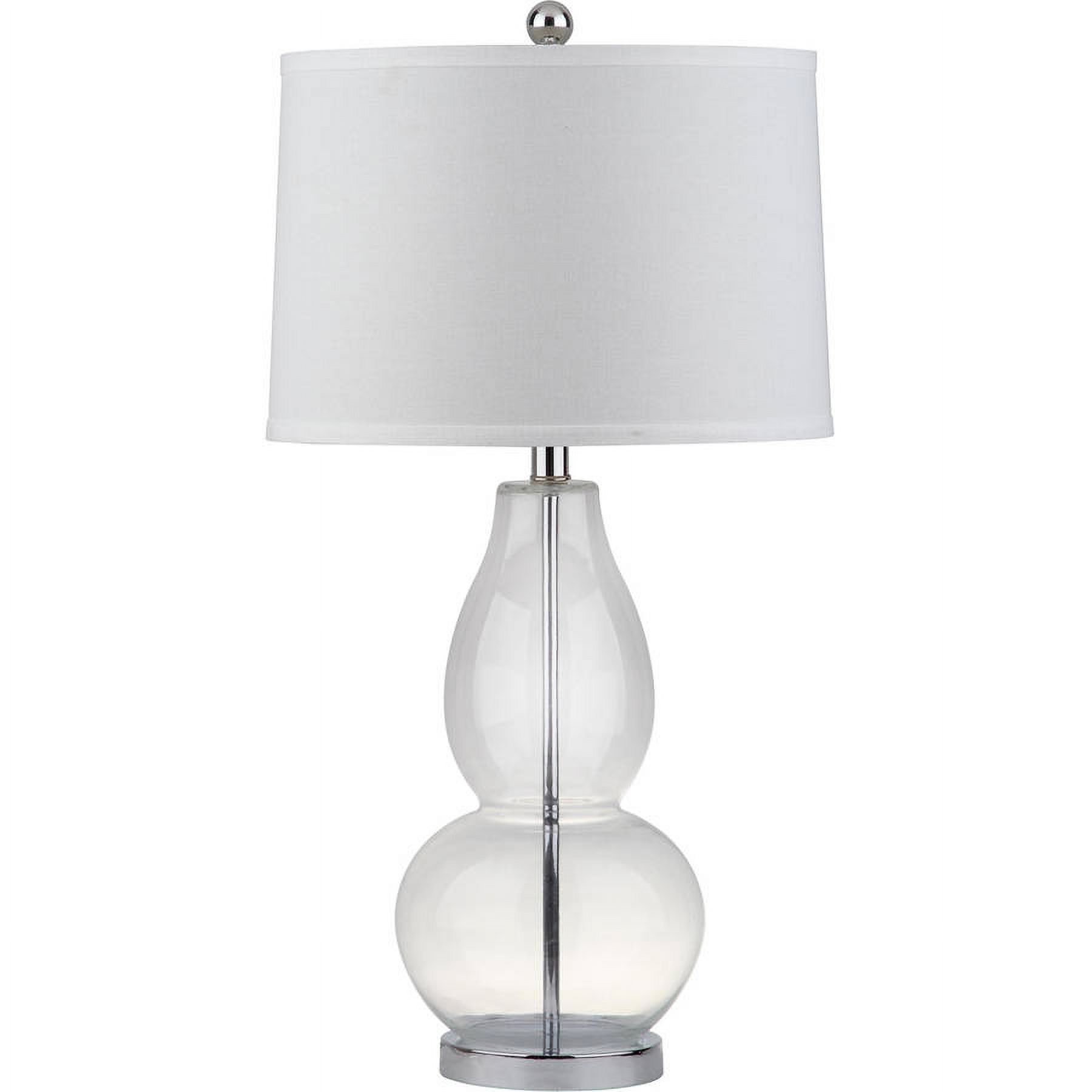 SAFAVIEH Mercurio 28.5 in. H Double Gourd Glass Table Lamp, Clear, Set of 2