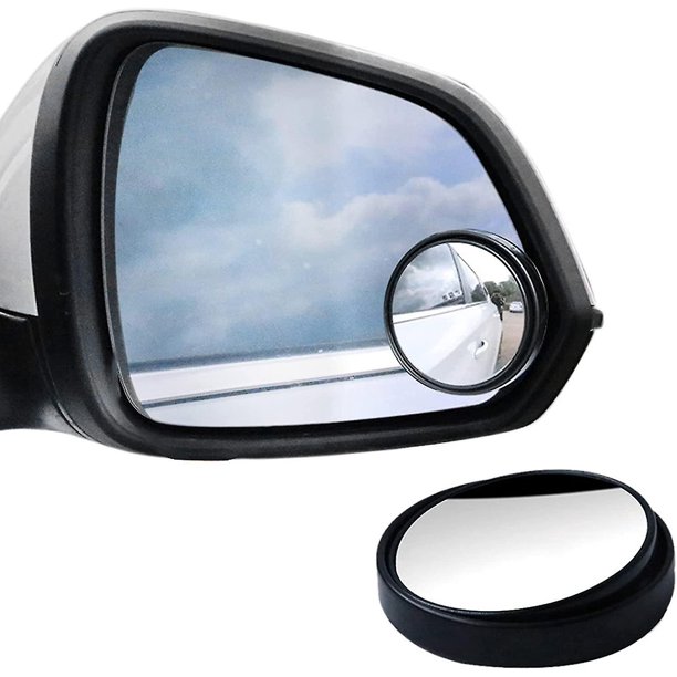 2 piezas de espejos para puntos ciegos, espejos de estacionamiento para coche, espejo lateral adhesivo convexo impermeable y giratorio de 360 grados