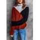 thumbnail image 3 of ABPHQTO Suéter de cuello alto con hombros caídos y bloque de color negro para mujer, 3 of 5