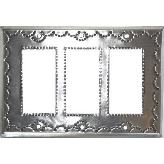 Triple Decora GFI Silver Tin Switchplate