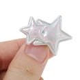 thumbnail image 3 of Unique Bargains 1 Pair Shoelace Charms Sparkly Double Stars Decorative Shoe Clips Silver Tone, 3 of 5