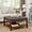 Dark Gray, variant on Cterwk Upholstered Coffee Table Square Ottoman with Wood Shelf and Frame, Linen Large Footrest Ottoman for Living Room, Office, Dark Gray