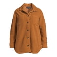 thumbnail image 5 of Jason Maxwell Women’s and Women’s Plus Size Faux Shearling Button Down Shacket, Sizes S-3X, 5 of 5