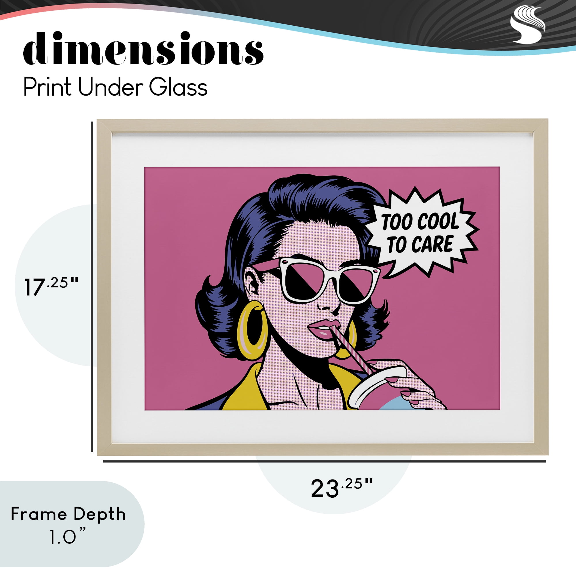Stupell Industries Too Cool To Care Iconic Birch Framed Print Under Glass, design by Andreas Magnusson