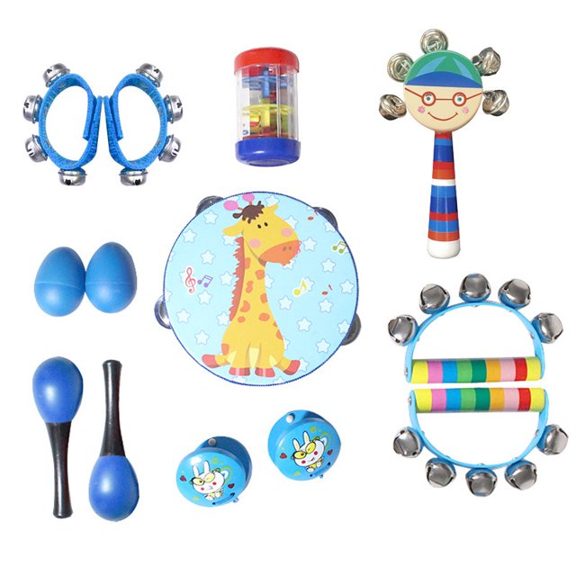 Juego de instrumentos musicales de 19 piezas, instrumento de percusión para niños, material didáctico para educación temprana, música para bebés y jardín de infantes