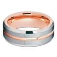 thumbnail image 4 of His and Hers 6mm & 8mm Rose Gold Tungsten Ring - Silver Brush Ring - Rose Gold Tungsten Band, 4 of 7