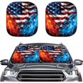 thumbnail image 1 of SHIQI-2 Piece Windshield Sun Shade Foldable American Flag Print Sunshade for Car Windshield July 4th Front Window Cover Sun Shade Sun Protection Car Accessories, 1 of 4