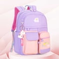 thumbnail image 3 of PENGXIANG EASTIN Student Children Bookbag Cute Hit Color Backpack Casual Packaging (Purple), 3 of 5