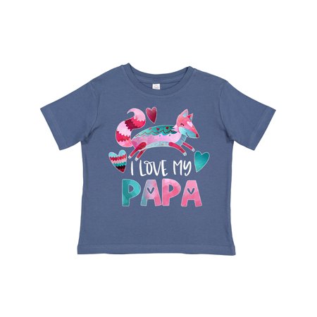 

Inktastic I Love My Papa Pink and Blue Fox with Hearts Gift Toddler Boy or Toddler Girl T-Shirt