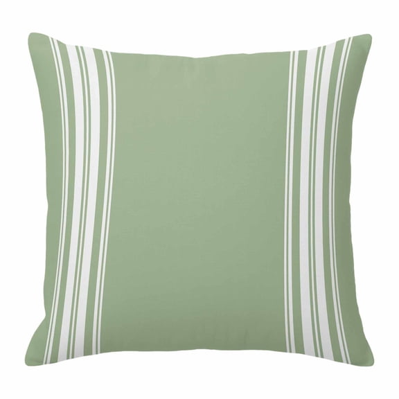 Pillow Covers 20x20 Inch, Sage Green Linen Pillowcase with Invisible Zipper, Farmhouse Sage Green White Striped Decorative Throw Pillow Covers Cushion Case for Couch Sofa Bed Living Room