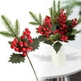 thumbnail image 1 of Cqxid Fleurs Artificielles à Moins de 5$ Tiges de Baies Rouges Artificielles avec Feuilles Vertes Pics de Baies Réalistes pour Couronne Maison Bricolage Arbres de Noël Centres de Table de Mariage, 1 of 9