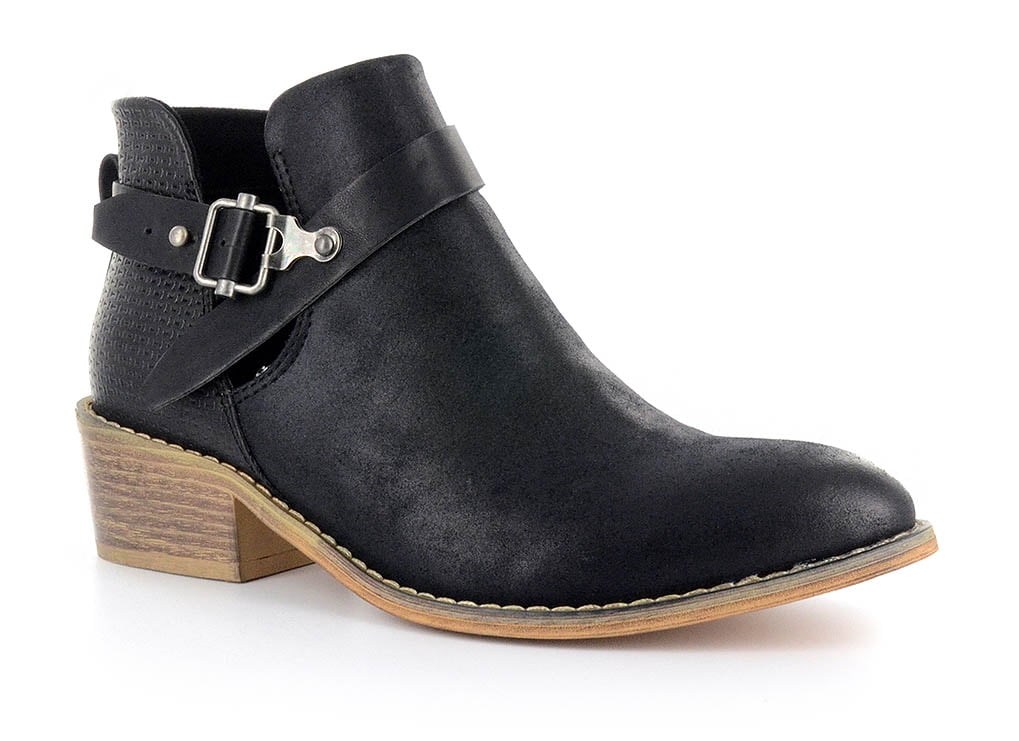 Corkys Womens Celtic Faux Leather Cut Out Ankle Boots (Black, 11)