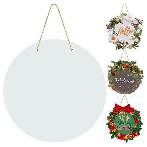 4pcs Sublimation Door Hanger Outdoor Hanging Vertical Sign Round Hanging Sign Board Personalized DIY Wall