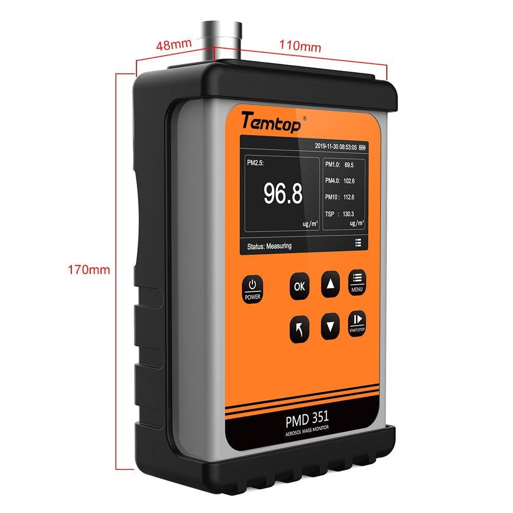 Temtop PMD 351 Handheld Particle Counter Particulate Meter for PM1.0/PM2.5/PM4.0/PM10/TSP