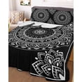 thumbnail image 3 of Quilts Twin XL Size, Black Boho Soft Comforter Bedding Set for Bed, Retro Farmhouse Neutral Abstract Geometric Lightweight Quilted Bedspread with Pillow Cover(2 Pieces) for All Season, 68x98 Inch, 3 of 6
